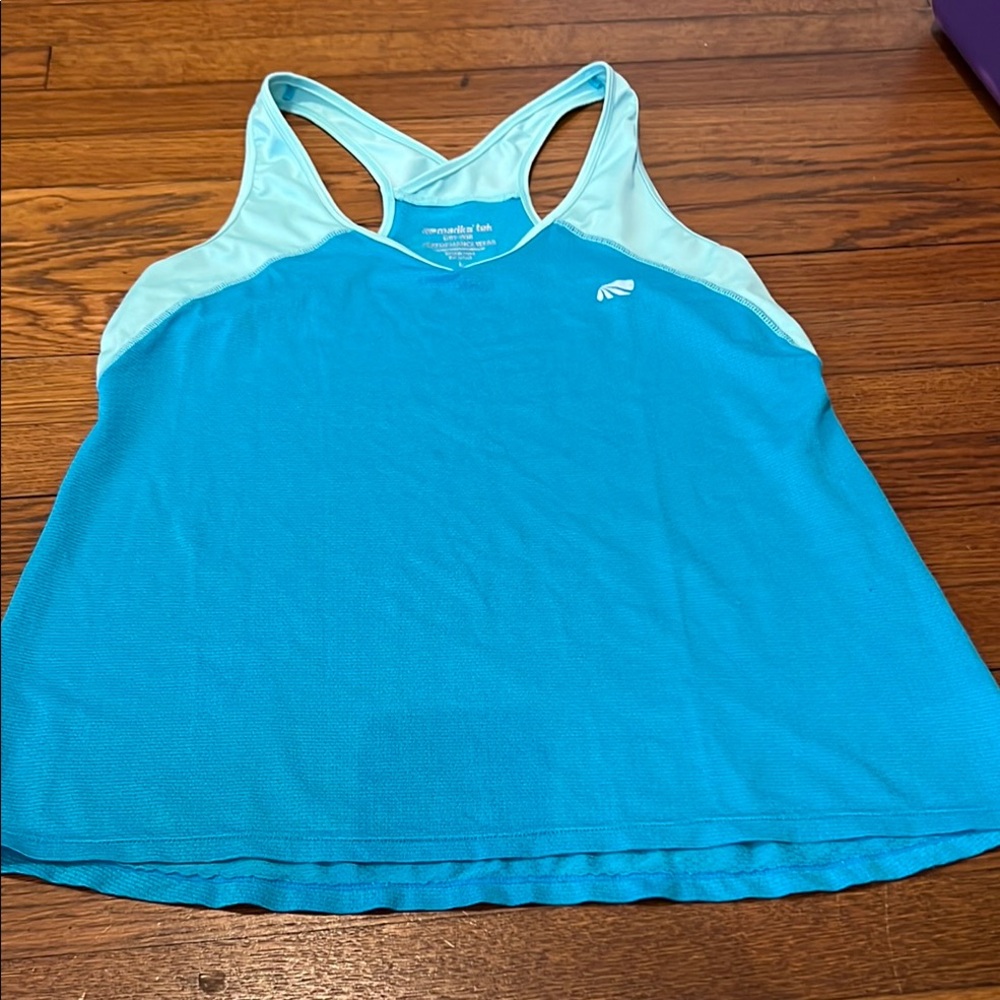 Marika Aqua Blue Women's Tank Top Large Athletic
